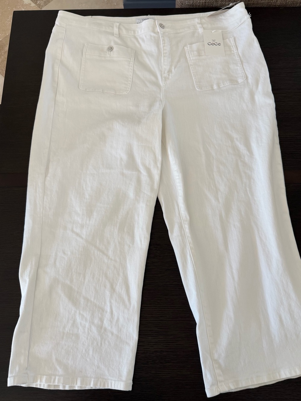 White CC&C Cropped Wide-Leg Pants